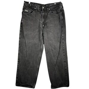 Enyce Baggy Jeans Men 36 Black Vintage Wide Leg Streetwear Denim Hip Hop 90s Y2K